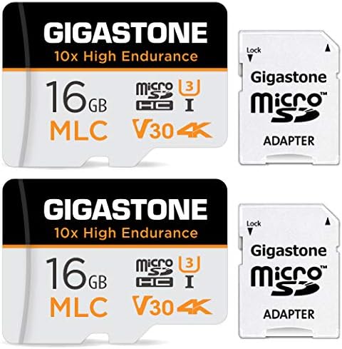 [10-кратна висока издръжливост] Промишлена карта Gigastone 16 GB, 2 комплекта MLC Micro SD, запис на видео във формат 4K, помещение