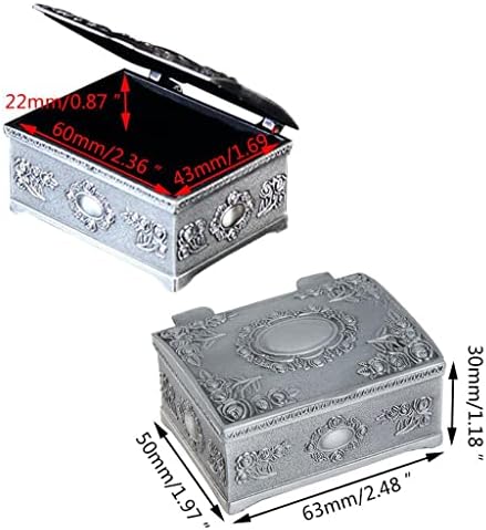 ZSEDP Метална Кутия Малка Финансирани Реколта Кутия За Съхранение на Пръстени, Обеци Колиета Съкровище Органайзер