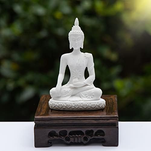 Древна Тайланд Статуя на Седнал Буда Шакямуни от Пясъчник, Статуя на Буда от пясъчник, подходящи за Медитация, Молитва, Дзен,