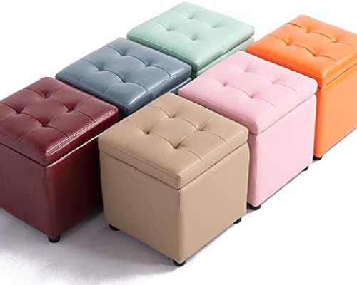 Табуретка ZDXMZ, Изкуствена кожа, Седалка за стол и поставка за крака, Универсална Кутия за съхранение (Размер: 34 34 36