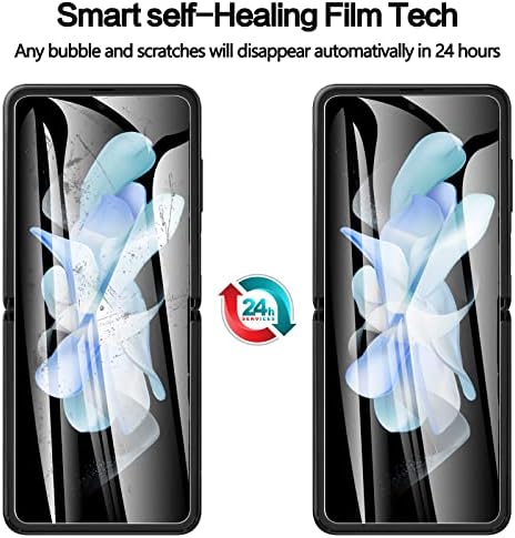 [2 + 2] YWXTW за Samsung Galaxy Z Flip 4 5G EPU Защитно фолио за екрана + Защита на обектива на фотоапарата от закалено стъкло, обновен ултратънък калъф с висока разделителна способно?
