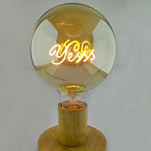 Декоративна Крушка MaoTopCom G125 с Надпис: Yess, Led Лампа с нажежаема жичка, Реколта Крушка с цокъл E27, 4 W, AC 110-240