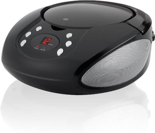 GPX, Inc. Преносим CD-boombox с най-добрите натоварване, AM/ FM-радио и водачи за вход 3,5 мм за MP3 устройства - Черно,
