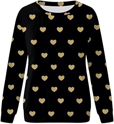 Дамски Ризи За Свети Валентин, Модна Тениска с принтом Сърцето си за Любовта, елегантно облечен Ежедневни Дамски Блуза с кръгло деколте, Върхове
