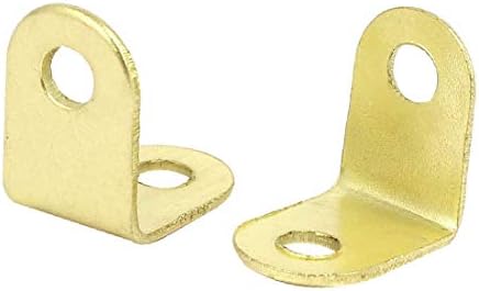 X-DREE 16 мм x 10.5 mm x 16 mm L-образни метални ъглови скоби Ъглови скоби златни тонове 10 бр. (16 мм x 10.5 mm