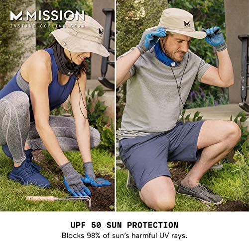 Солнцезащитная шапка MISSION Cooling, UPF 50, 3 , С широка периферия - Охлажда, когато е мокро, UPF 50