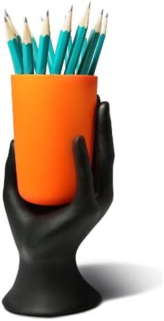 Поставка за писалка/молив ARAD Hand Cup (черно / оранжево)