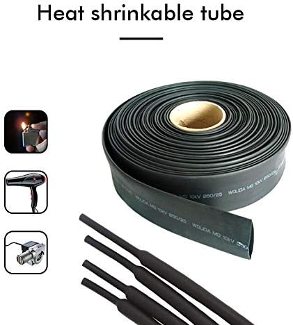 5 M/100 м Черен Свиване тръба, Кабелна, кран, Различни Термосвиваеми тръби, Изолирани съединител за кабели, протектор (Цвят: 25 м, вътрешен диаметър 150 mm)
