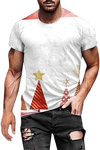 XXBR Мъжки тениски С коледните принтом Дядо Коледа, Солдатские Блузи с къс ръкав, Забавни Коледни графични вечерни Тениски Slim Fit Muscle Tees