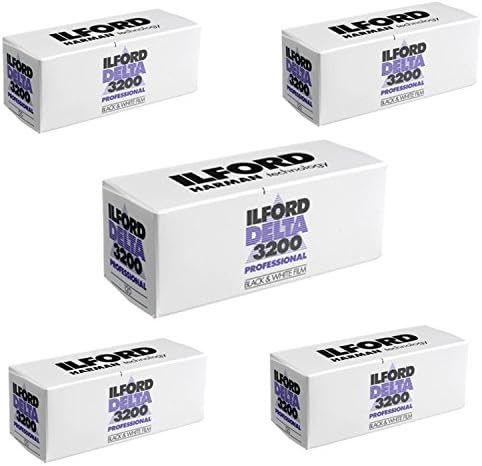 5 X Ilford Delta 3200 Professional, черно-бял филм за печат, 120 (6 см), ISO 3200 (1921535)