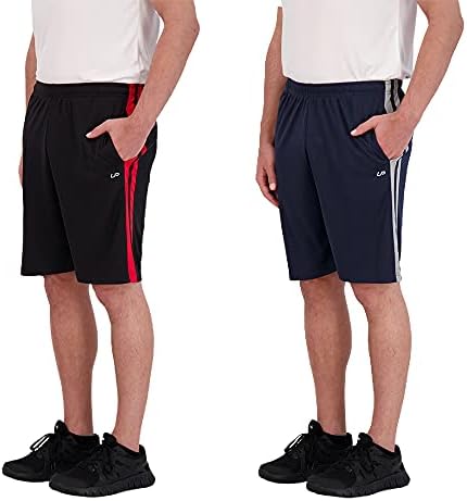 Мъжки Баскетболни Шорти Unipro с Джобове, 2 Опаковки, бързо съхнещи Спортни Мрежести къси Панталони за Мъже,