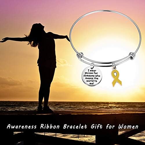 ПОТИЙ Жълто Информираността на Лентата Гривна Осъзнаване на Рак на Костите Бижута Подарък Вдъхновяващи Гривна за Лечение на