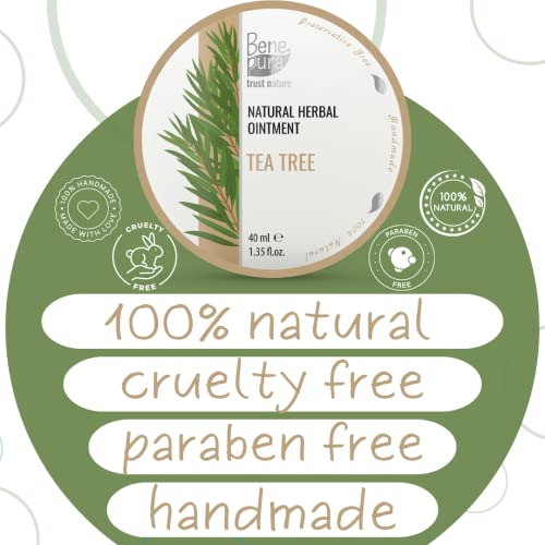 BenePura Крем от чаено дърво 1,35 течни унции - Натурална Мехлем за облекчаване на сърбеж на кожата с масло