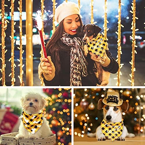 4 Опаковки Bandhan за кучета на Хелоуин/Ден на Благодарността/Коледа/Нова Година - Триъгълни Обратими Шал за кучета,