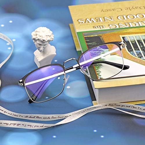 Очила в кръгла рамка от алуминиеви LifeArt, Блокер Синя Светлина Очила За четене + Увеличаване на 2,25