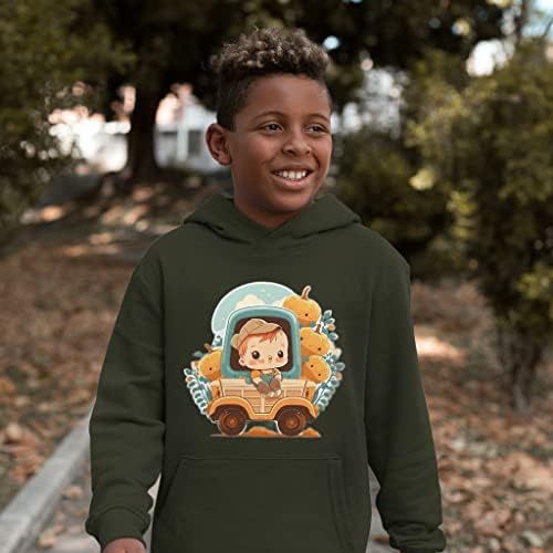 Детска hoody от порести руно Kawaii Design - Детска Hoody с принтом Тиква - Скъпа hoody за деца