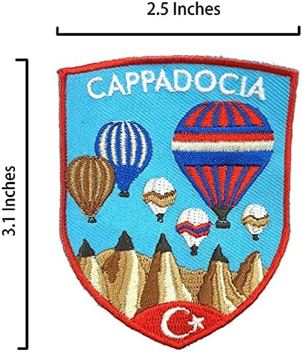 A-ONE 2 бр. В опаковка - Нашивка с въздушно топка Кападокия + Жени с флага на Турция на ревера, Сувенир-атракция на Турция,
