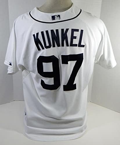 2014 Детройт Тайгърс Джеф Кункел 97 Използвана в играта Бяла риза 48 816 - Използваните в играта тениски MLB