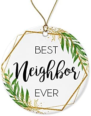 Коледен орнамент за съседи - Коледно украшение за подарък на съседа - най-Добрият съсед в света - най-Добрият съсед на светлината
