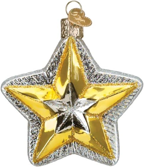 Коледна Лъчистата Звезда на Стария свят Издухано Стъкло Декорация за Коледната елха