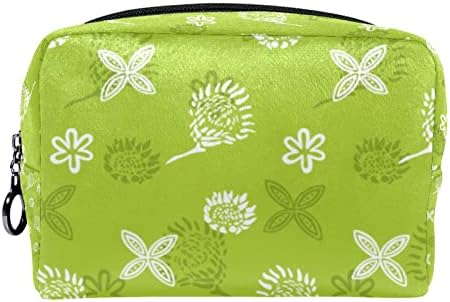 Чанта за Тоалетни Принадлежности, Пътни Косметичка за Грим за Жени, Мъже, Зелени Цветя Цветя през Пролетта
