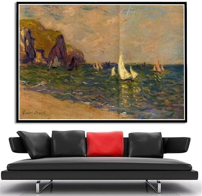 Sainte Adresse, Рибарски лодки На брега На Картината на Клод Моне, 5D, Определени за Диамант Живопис за Възрастни и Деца, Занаяти