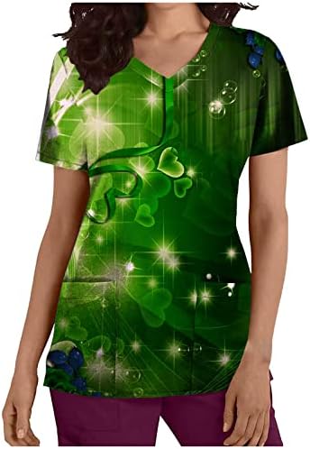 Женска Тениска Лято Есен 2023, Модни Дрехи с Къс Ръкав и V-Образно Деколте, Графичен Офис Търкане-Топ, Риза за Дами K8 K8