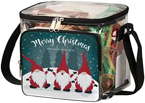 Коледна Прозрачна чанта с Удоволствие Гномиками, Одобрен от Стадион Чанта-тоут с дръжки, Коледна Прозрачна чанта-Джудже