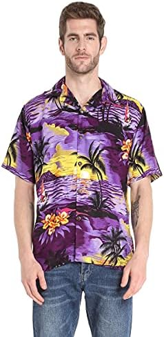 Подходяща Семейна Хавайски Облекло Luau за Мъже И Жени За Момичета и Момчета в Purple цвят на Залез слънце