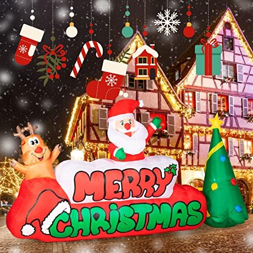 Надуваеми играчки Nervure 9 ФУТА весела Коледа и на 13 Коледни Надуваеми Украшения - Гигантски Коледен Дядо Коледа