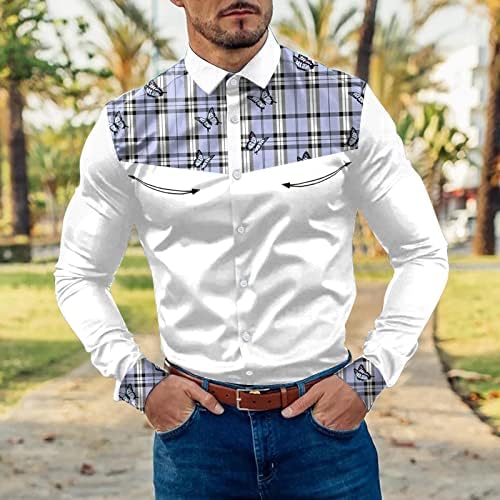 Мъжки Ризи Slim Fit с Дълъг Ръкав, Риза за Боулинг и Свободно Намаляване за Мъже, Модни Мъжки Ризи Поло