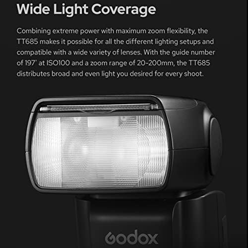 Светкавица GODOX TT685II-C с спусъка X2T-C за светкавица на фотоапарат Canon Speedlight с високоскоростна синхронизация на E-Speedlite TTL, която е съвместима с безжична система X 2.4 G за св