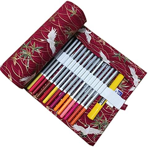 N/A молив случай с червено пай, цвят молив за скици, 36/48/72 дупки, Чанта за моливи, Холщовая дръжка, Аксесоари за художествена