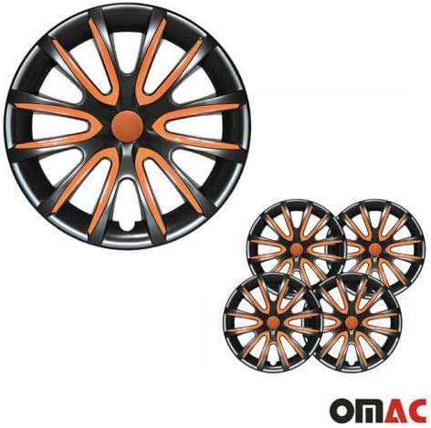 Джантите OMAC 16 инча за Toyota Corolla Черно-оранжеви 4 бр. Капака Джанти - Шапки ступиц - Подмяна на външната повърхност на
