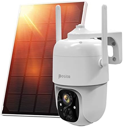 Безжична Камера за Сигурност PESITA, Уличен Wi-Fi интернет, Помещение за Сигурност на слънчева батерия със завъртане на 360