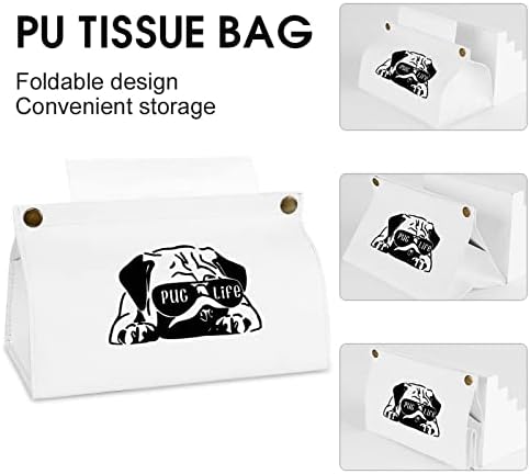 Pug Life Кутия За Салфетки Притежателя на Кутията Организатор на Хартиена Опаковка Чанта за Салфетки За Лице на Хартиена
