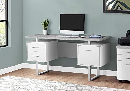 Monarch Specialties в модерен стил -бюро за дома и офиса с чекмеджета и Метални крака, Компютърна маса, 60