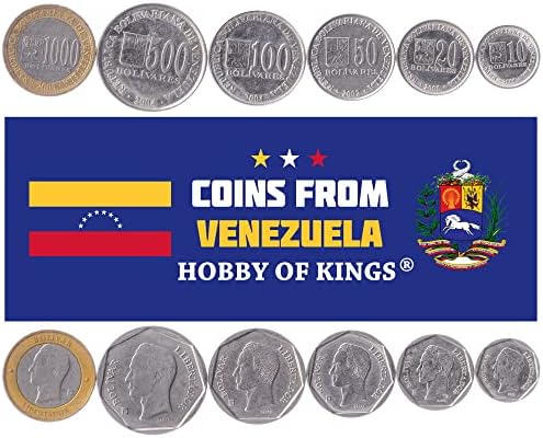 4 Монети от Венецуела | Колекция Венецуела монети от 5 25 Сантима 1,5 Боливар | В обращение 1974-1988 | Кон | Симон Боливар
