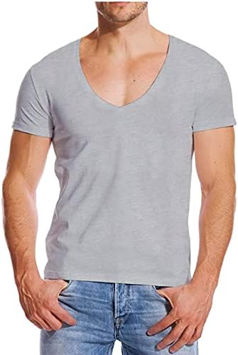 Класическа мъжка тениска с дълбоко V-образно деколте, Бързосъхнеща и Высокоэластичная тениска с Ниско деколте за ежедневието
