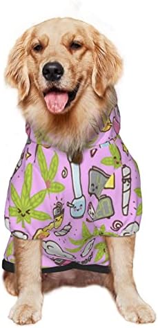 Hoody с качулка за голямо Куче, Тревата-Канабис-Забавно Облекло За Домашни Любимци, Пуловер с Шапка, Мека Облекло