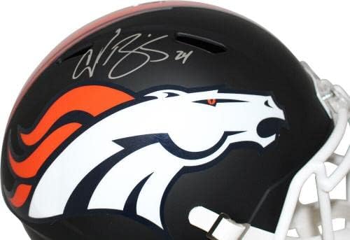 Каска Champ Bailey с Автограф Denver Broncos, Черна Матова Копие Шлем JSA 21258 - Каски NFL с Автограф