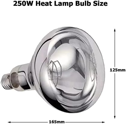 Лампа KOUWO Heat Lamp 250w Инфрачервена бяла светлина за обществено хранене (Dia120x142 мм)