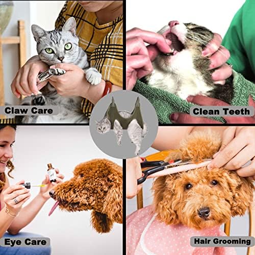 ATO-DJCX Шлейка-Хамак за грижа за котки и за малки Кучета, Удерживающая чанта-Хамак за домашни любимци, Прашка, за да се грижи за кучето, за Рязане на нокти и уши /Очи (раз?