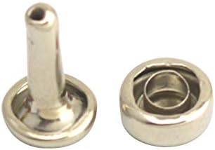 Wuuycoky Сребро Двойна Шапка с нитове в Шахматна фигура Метални Шипове Капачка 6 мм, прът 8 мм, Опаковка от