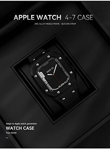 AEMALL за iWatch серия 7 6 5 4 SE Модификация на министерството на отбраната Kit за Apple Watch Каишка за часовника 44 мм 45