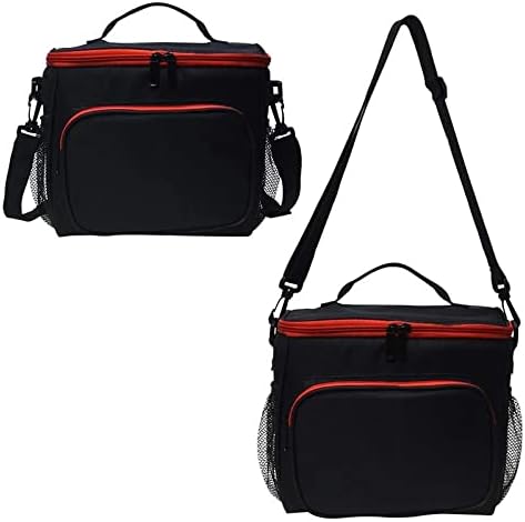 MJWDP Термална чанта за Обяд, Изолиран Обяд-Бокс, Голям Охладител, Чанта-Bento за Мъже и Жени, Двуслойни комплект за Пикник, определени за хранене (Цвят: черен размер: Един