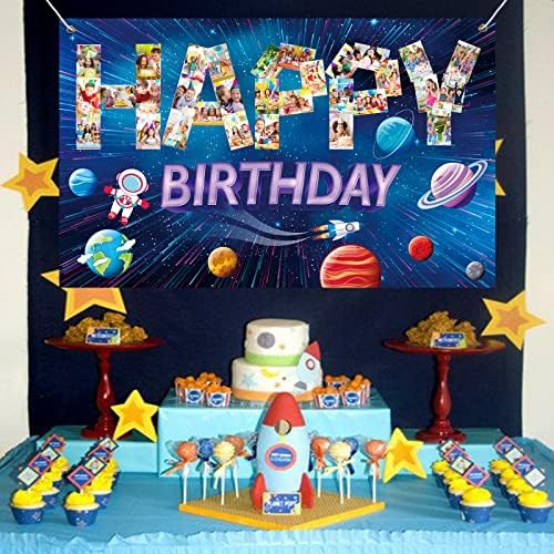 MEFENG Персонални Тема на Галактиката Фон за Парти по случай рождения Ден на Космически Астронавт Ракета на Фона на Слънчевата Система Украса за Душата на Детето си Р?