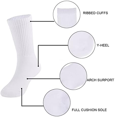 Меки чорапи EPEIUS Kids за момчета / Момичета, Дебели Памучни Спортни Чорапи, 6 Опаковки, от 4 до 14 години