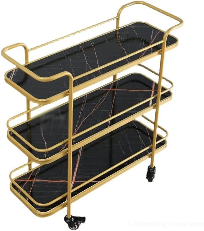 BHVXW Многопластова Кухненска количка Количка за съхранение на Стелажи за съхранение на Багажник Трехъярусная количка Home Home (Цвят: E, размер: 80 см * 78 см)