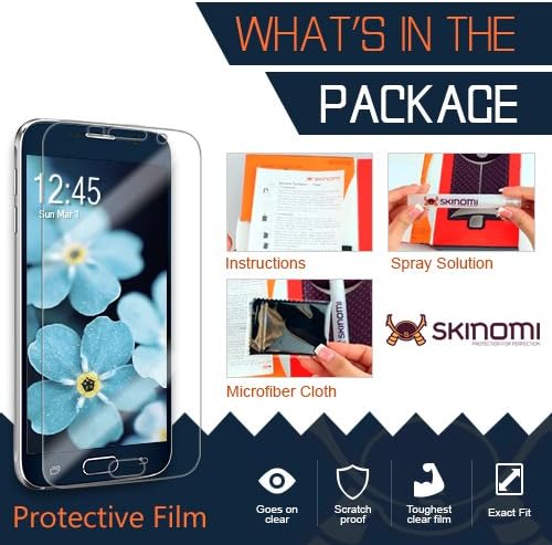 Защитно фолио Skinomi, Съвместима с Антипузырьковой HD филм ZTE Axon Max Clear TechSkin TPU